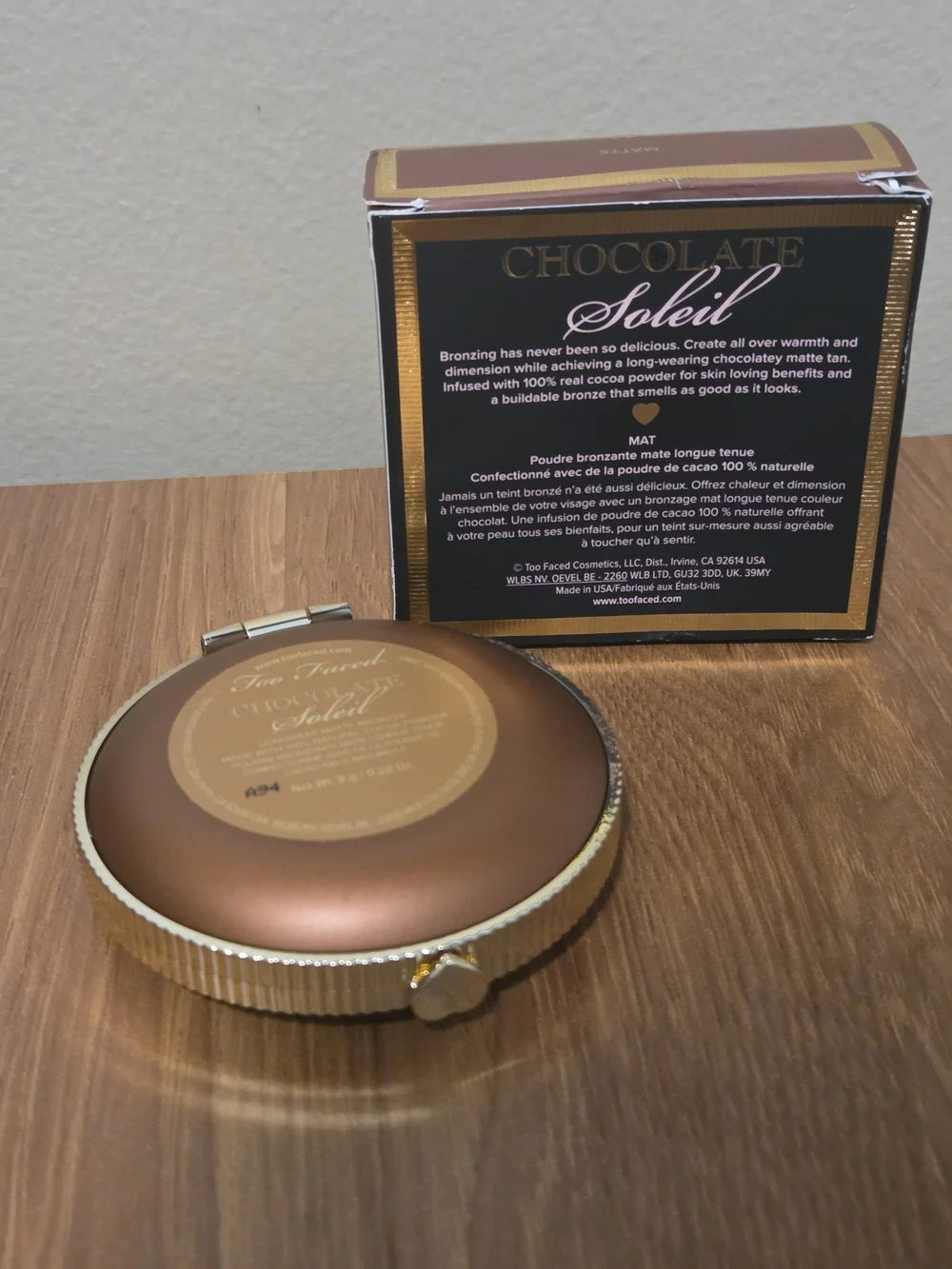 Too Faced Chocolate Soleil Matte Bronzer - Brown & Gold Compact